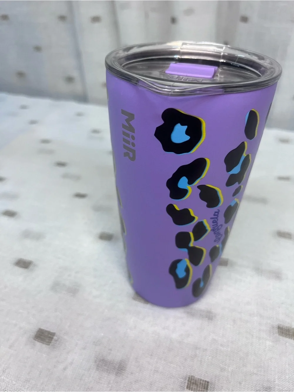 Consuela MiiR Fabulous Purple Leopard Print Travel Tumbler